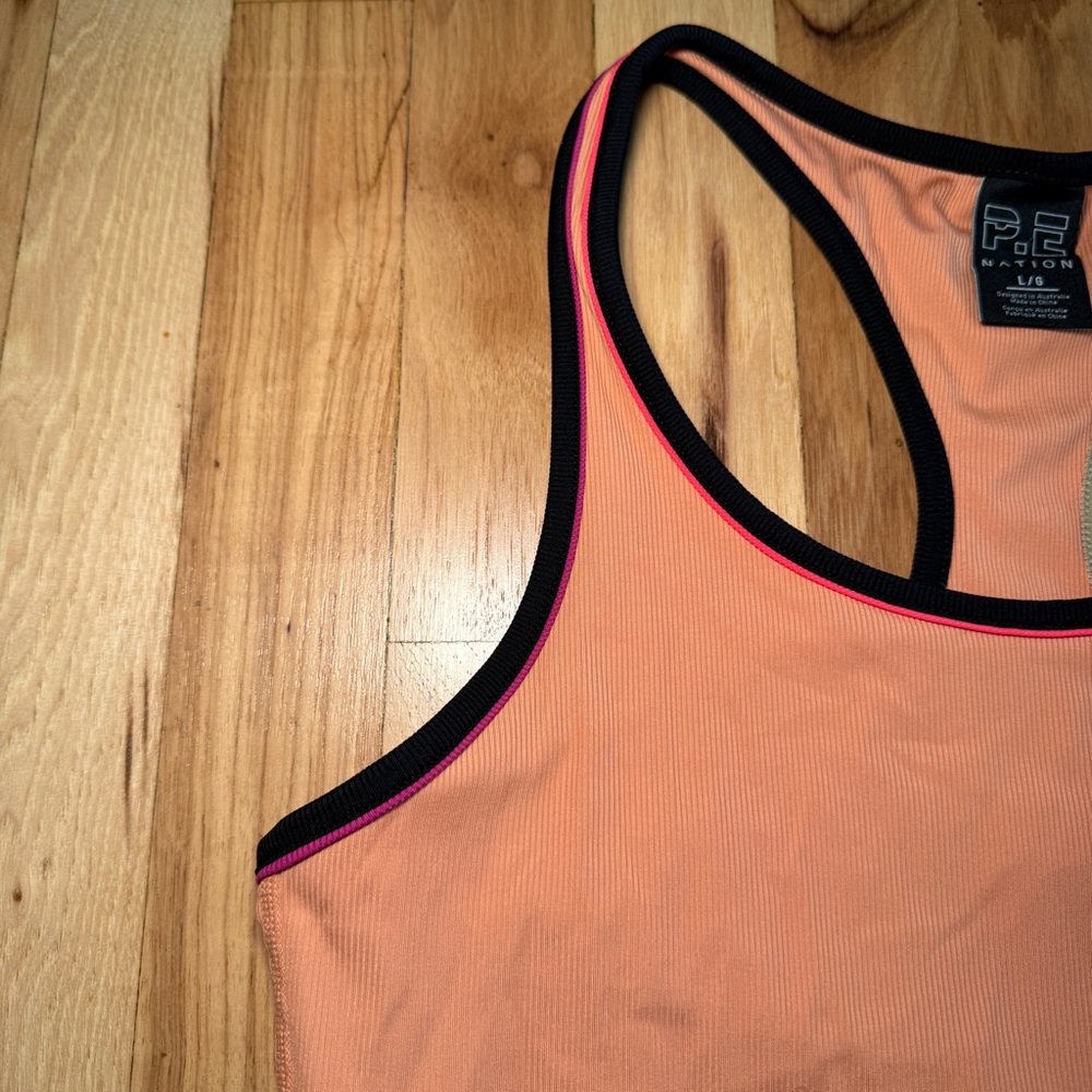 P.E Nation Peach Bloom Close Out Ribbed Racerback Tank Top - Picture 4 of 9